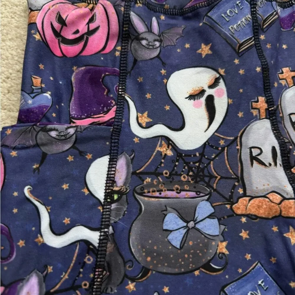 Fantasy & Fable Halloween Girls Leggings with Pockets